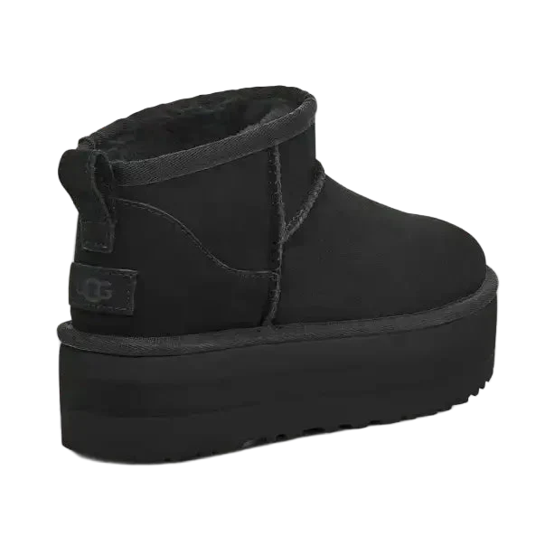 Damen Plateau-Boots mit warmem Futter - Schwarz