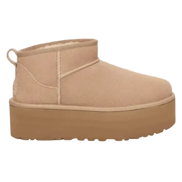 Damen Plateau-Boots mit warmem Futter - Sand