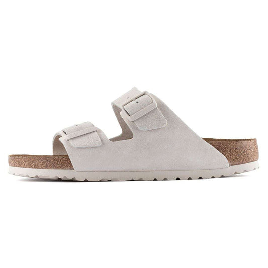 Birkenstock Arizona Soft Footbed Antique White Suede Sandal