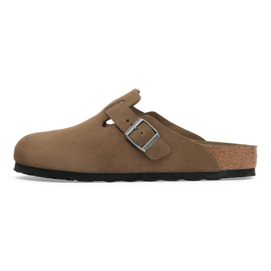 Birkenstock Boston Soft Footbed Suede Leather Dark Tea Tonal
