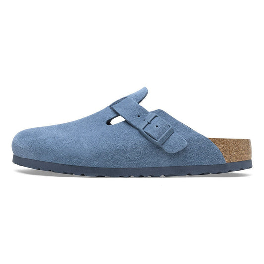 Birkenstock Boston Soft Footbed Suede Leather Elemental Blue