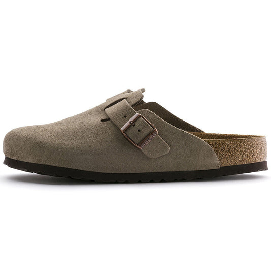 Birkenstock Boston Soft Footbed Suede Leather Taupe