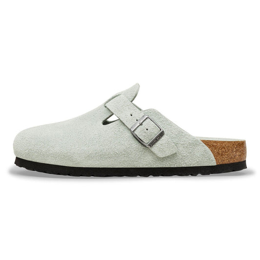 Birkenstock Boston Soft Footbed Suede Leather Pure Sage Tonal FB