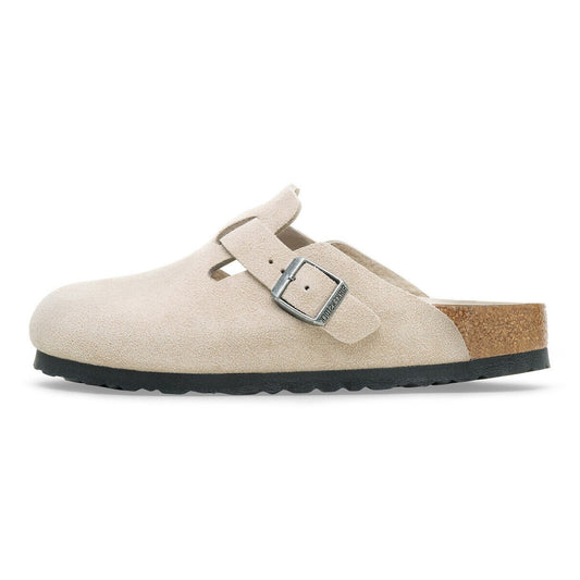 Birkenstock Boston Soft Footbed Suede Leather Oyster Tonal
