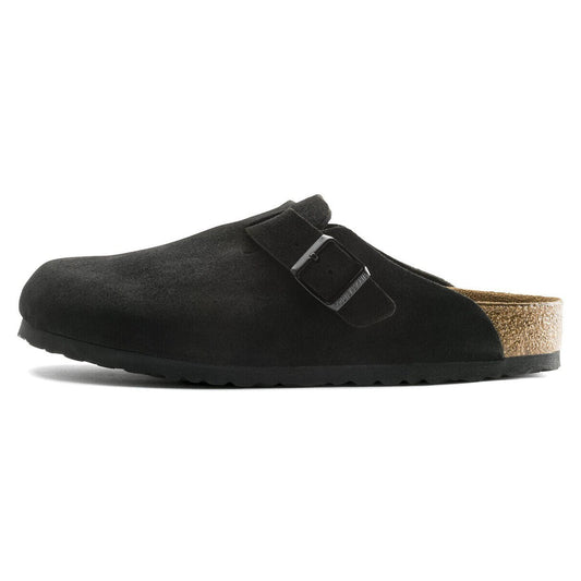 Birkenstock Boston Soft Footbed Suede Leather Black