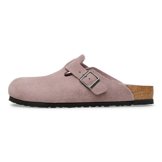 Birkenstock Boston Soft Footbed Suede Leather Faded Purple Tonal FB