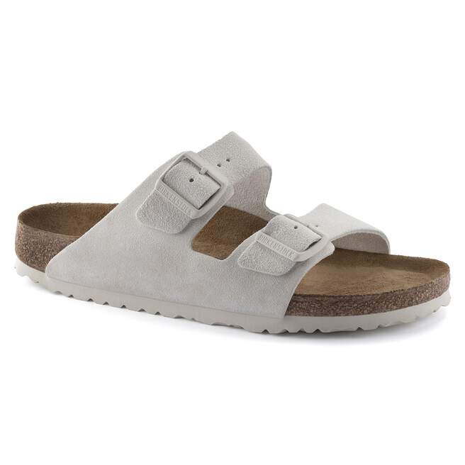 Birkenstock Arizona Soft Footbed Antique White Suede Sandal