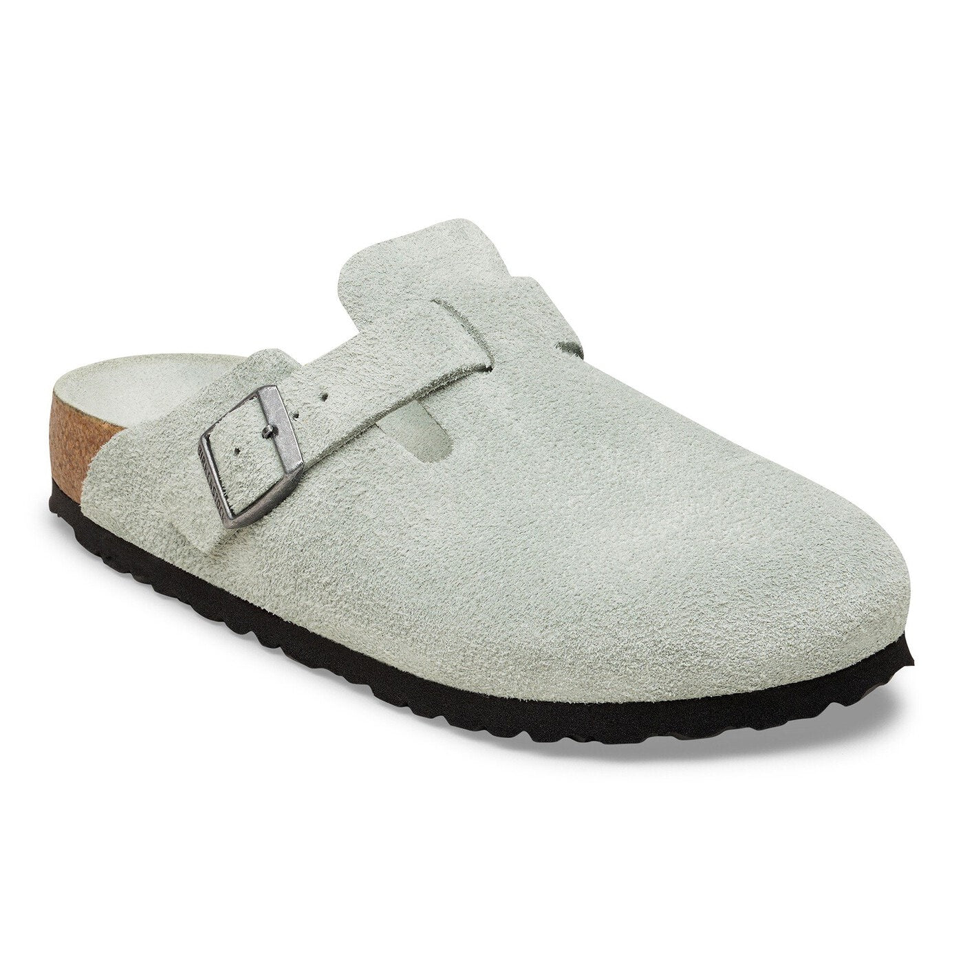 Birkenstock Boston Soft Footbed Suede Leather Pure Sage Tonal FB