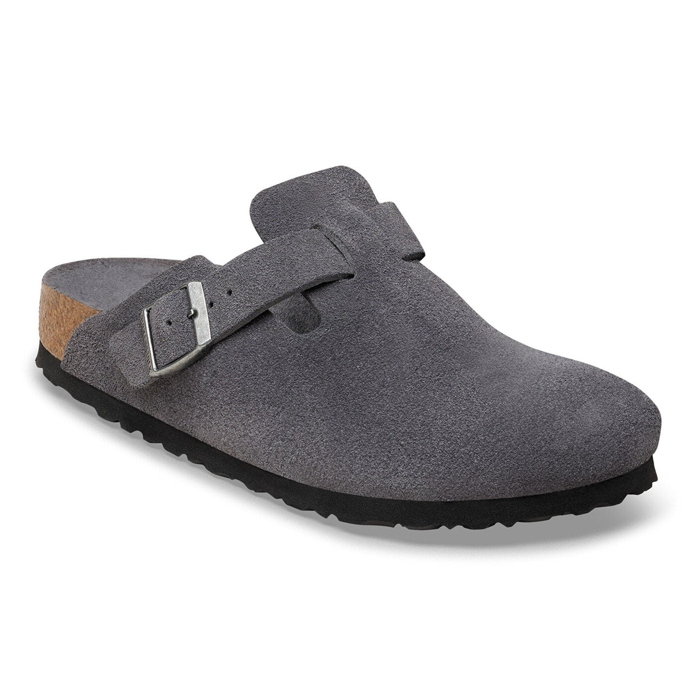 Birkenstock Boston Soft Footbed Suede Leather Charcoal Tonal FB