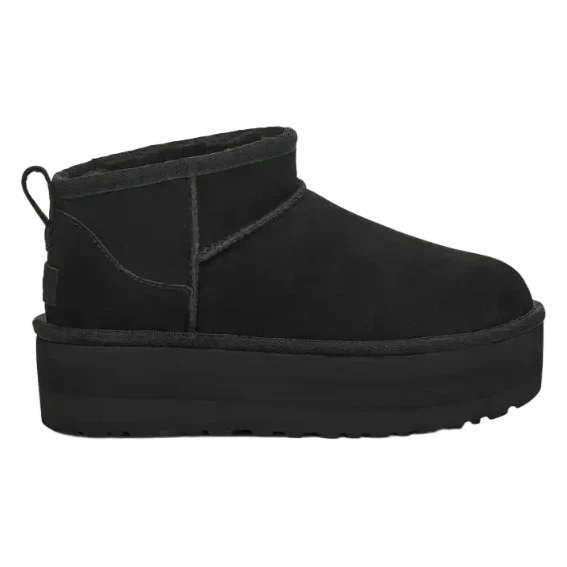 Damen Plateau-Boots mit warmem Futter - Schwarz