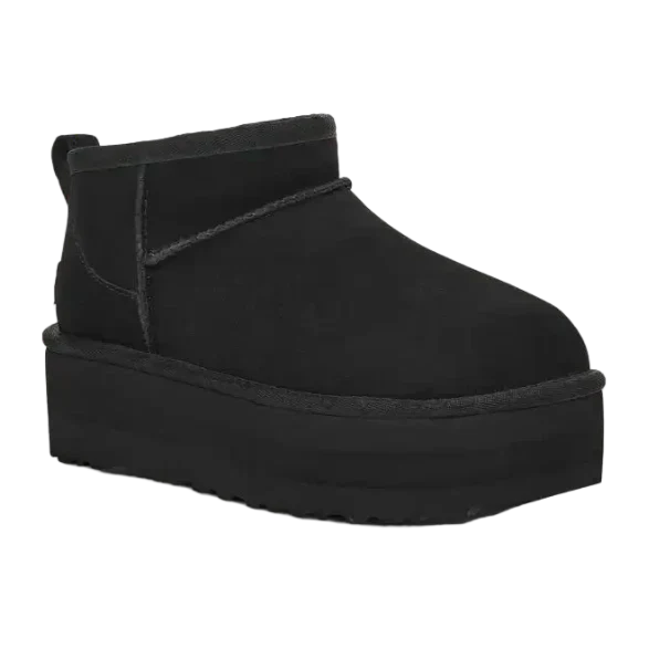 Damen Plateau-Boots mit warmem Futter - Schwarz