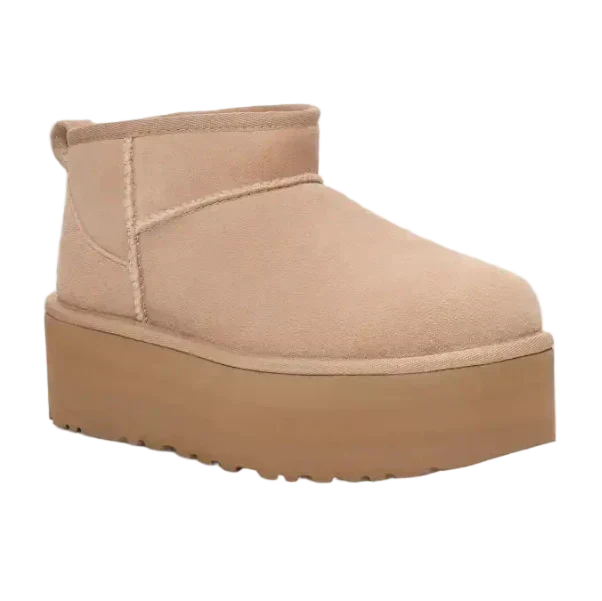 Damen Plateau-Boots mit warmem Futter - Sand