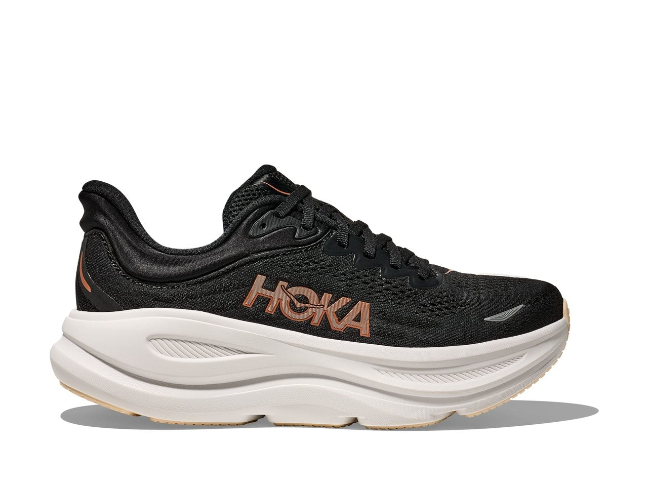 HOKA Bondi 9 Black Rose Gold Sneaker