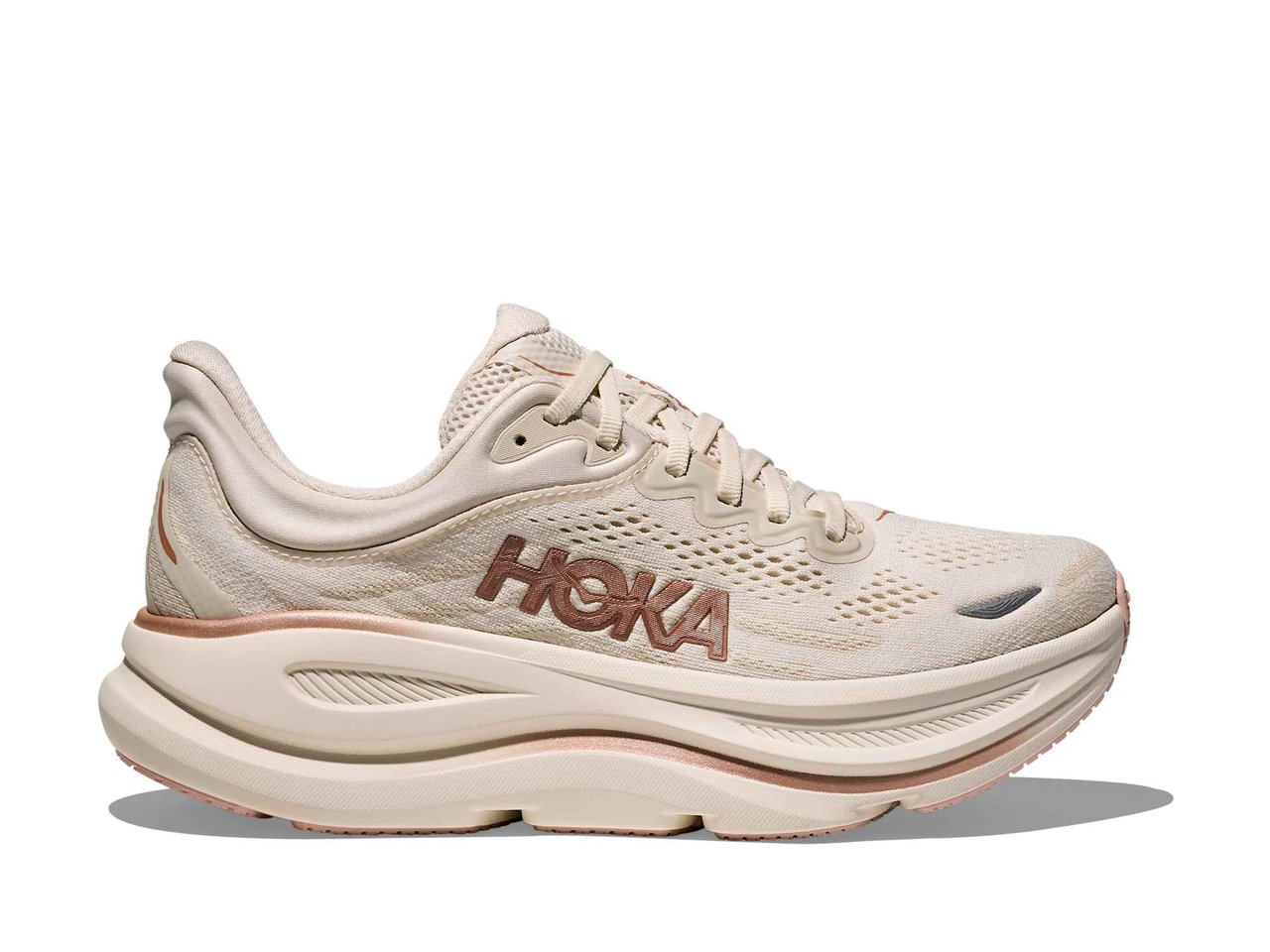 HOKA Bondi 9 Oat Milk Rose Gold Sneaker