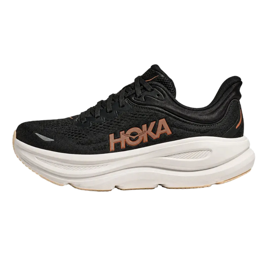 HOKA Bondi 9 Black Rose Gold Sneaker