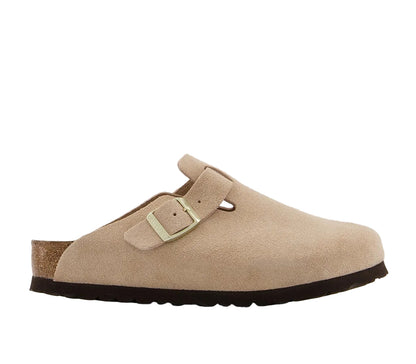 Birkenstock Boston Soft Footbed Suede Leather Nude