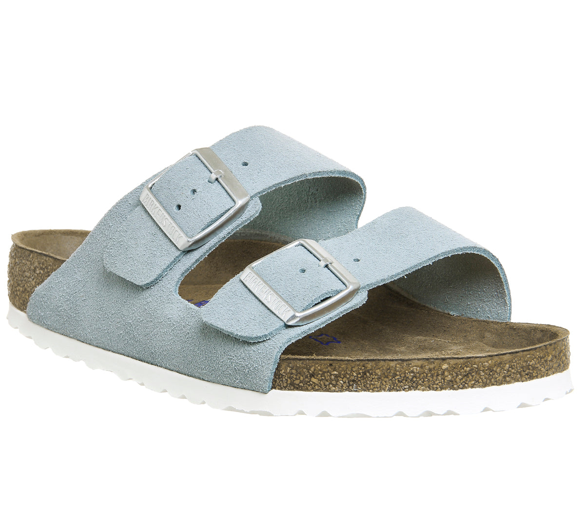 Birkenstock Arizona Soft Footbed Light Blue Suede Sandal