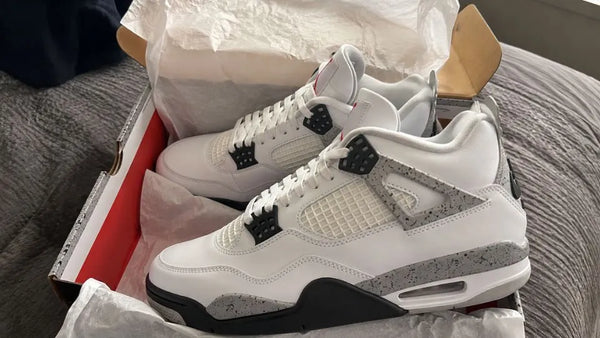 Customer image featuring Jordan Retro 4 Basketball White Cement (2025) Sneaker