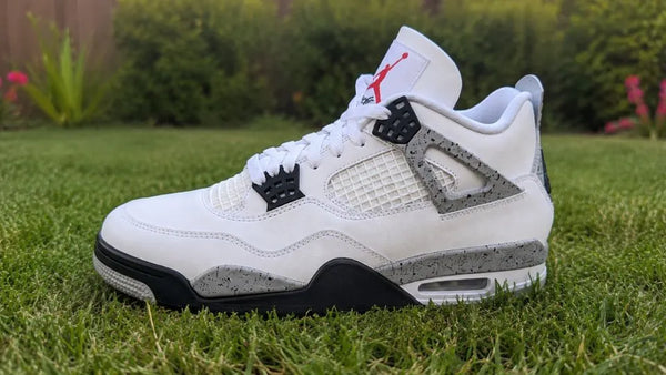 Customer image featuring Jordan Retro 4 Basketball White Cement (2025) Sneaker